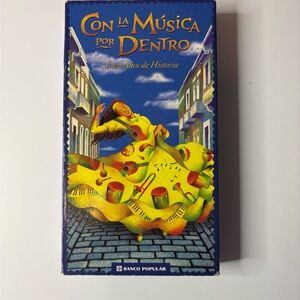 Con La Musica Por Dentro VHS 1999 Especial Banco Popular Puerto Rico Music Teal